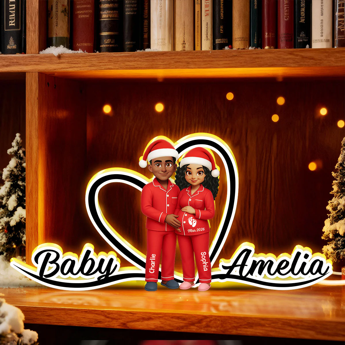 Expecting Parents Christmas Pregnancy - Personalized Light Box - Image 5