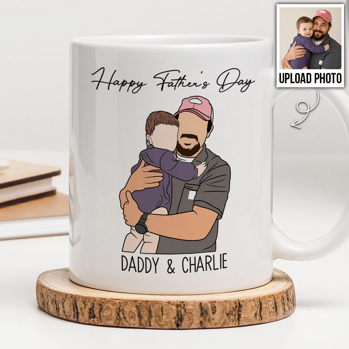 Faceless Portrait Style Best Dad Ever - Personalized Mug - Father's Day Gift For Dad, Husband