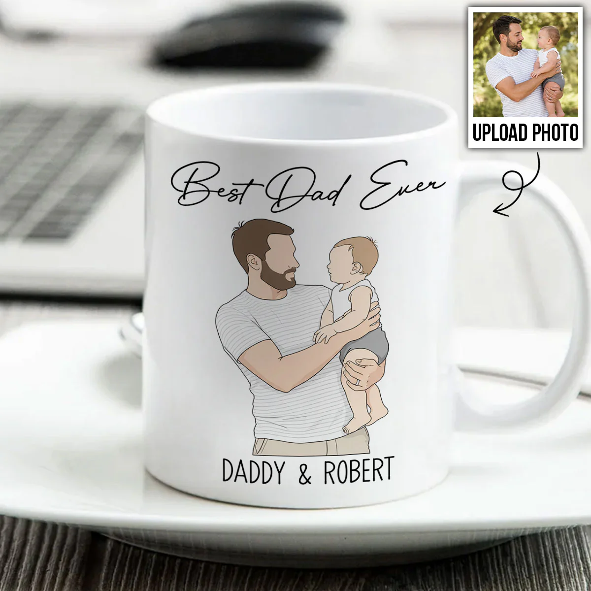 Faceless Portrait Style Best Dad Ever - Personalized Mug - Father's Day Gift For Dad, Husband - Image 5