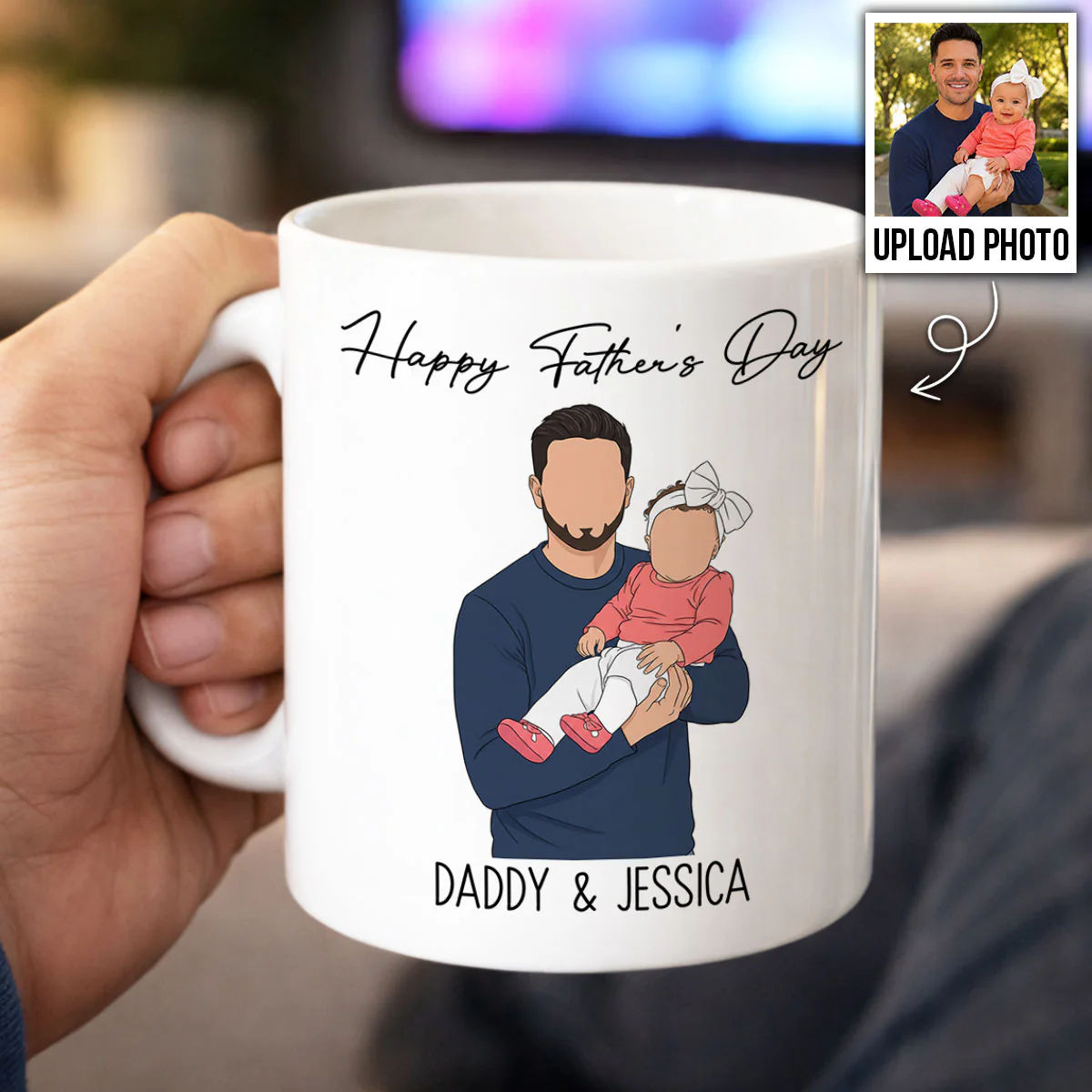 Faceless Portrait Style Best Dad Ever - Personalized Mug - Father's Day Gift For Dad, Husband - Image 6