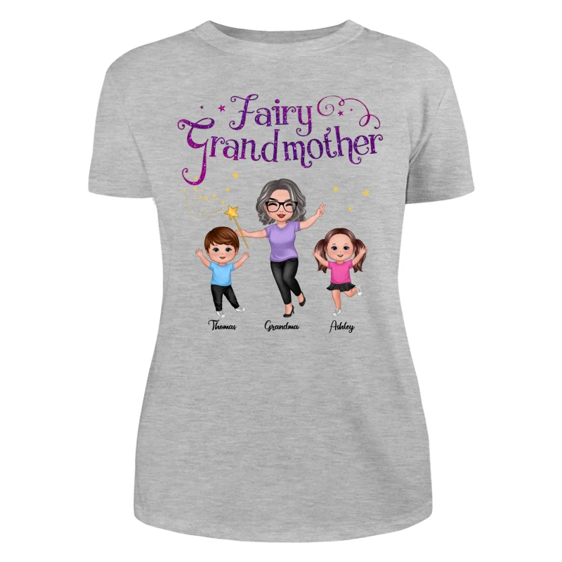 Fairy Grandmother Happy Doll Grandma And Grandkids Personalized Shirt - Image 10