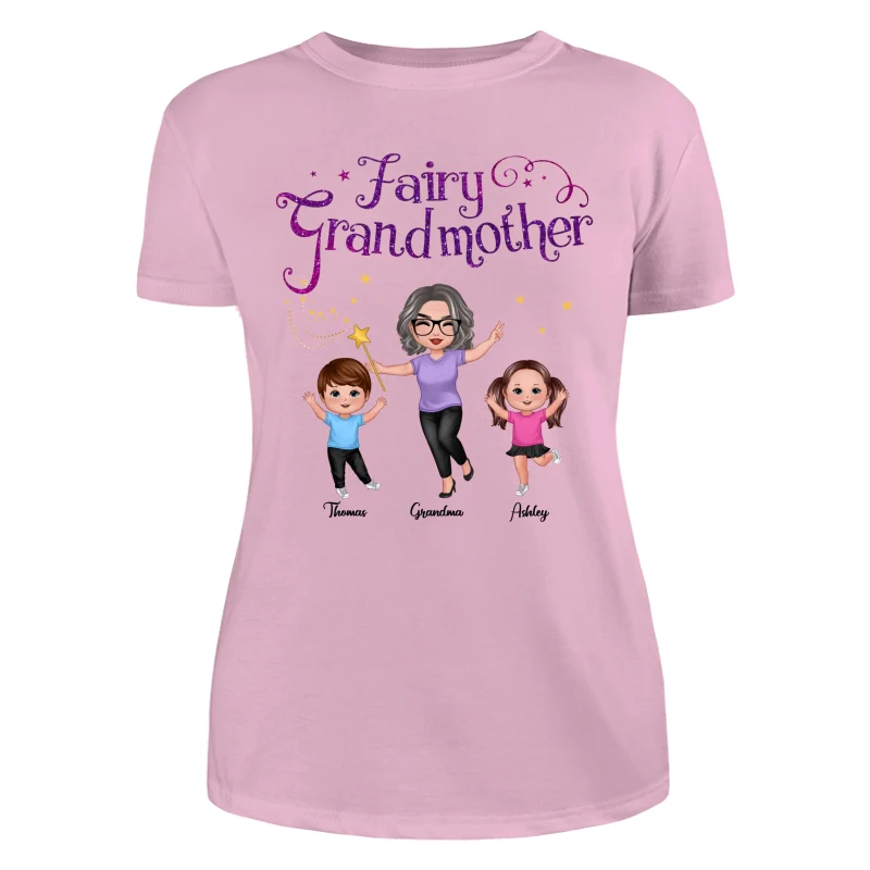 Fairy Grandmother Happy Doll Grandma And Grandkids Personalized Shirt - Image 11