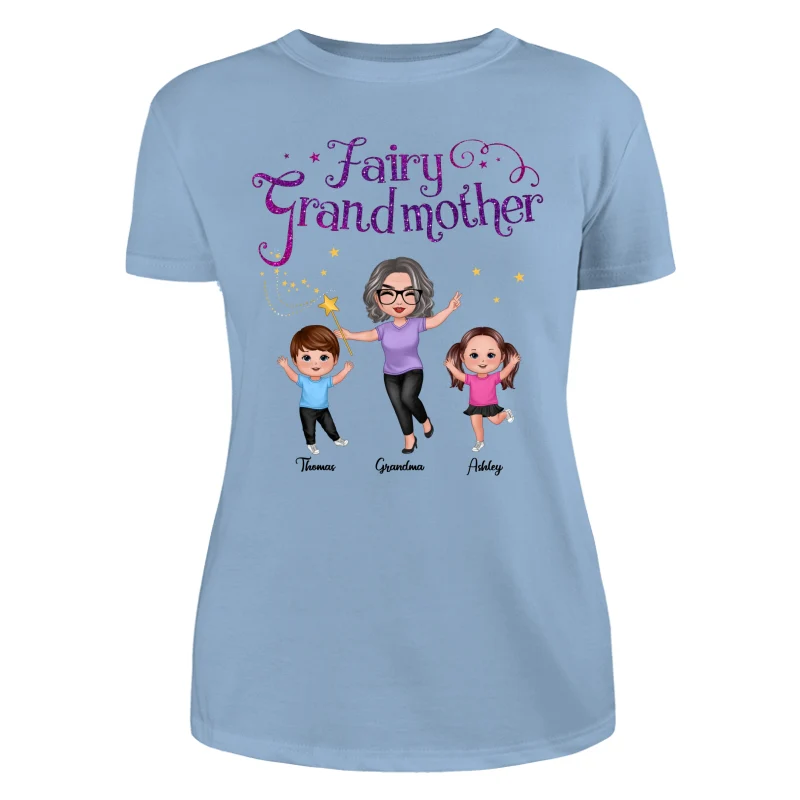 Fairy Grandmother Happy Doll Grandma And Grandkids Personalized Shirt - Image 12
