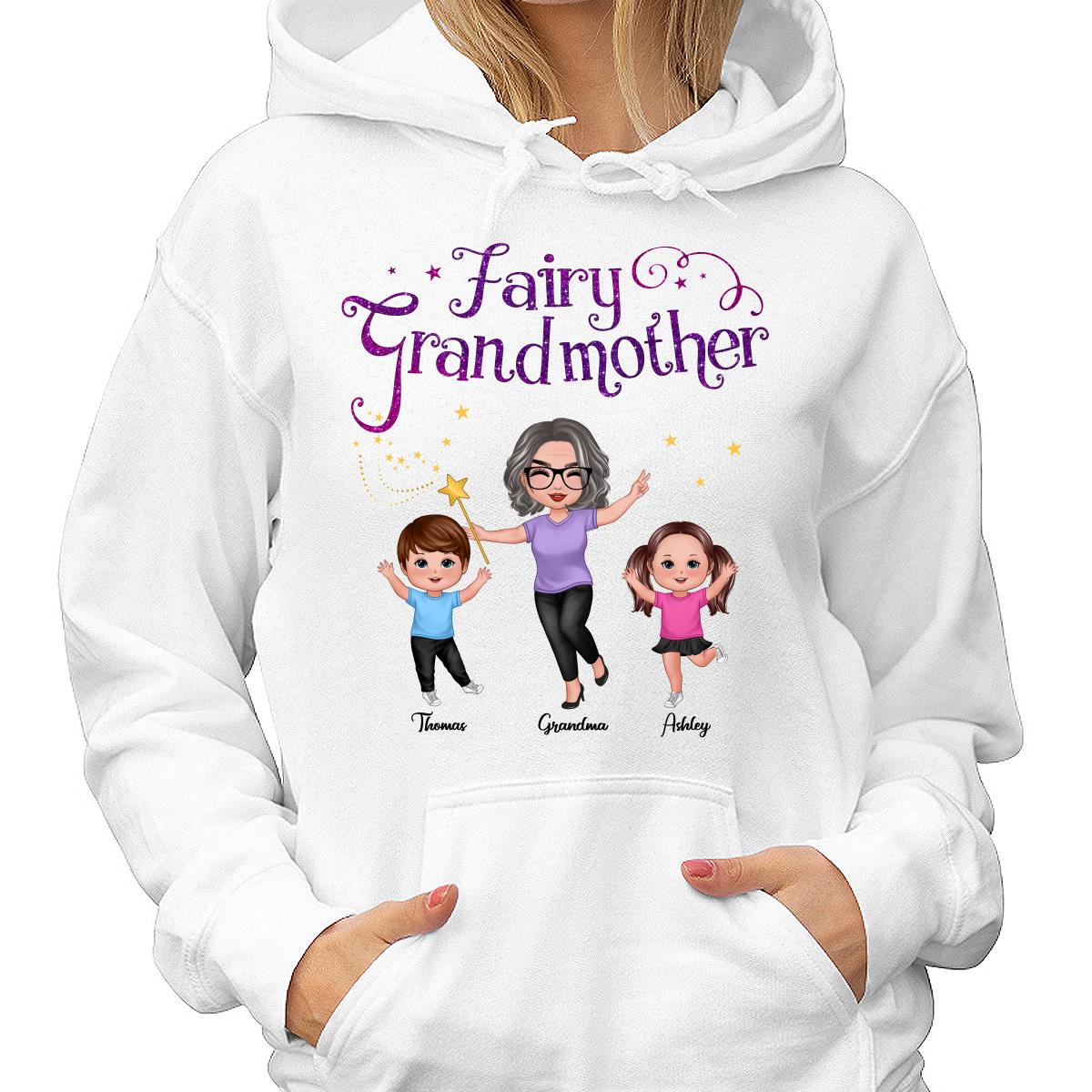Fairy Grandmother Happy Doll Grandma And Grandkids Personalized Shirt - Image 4