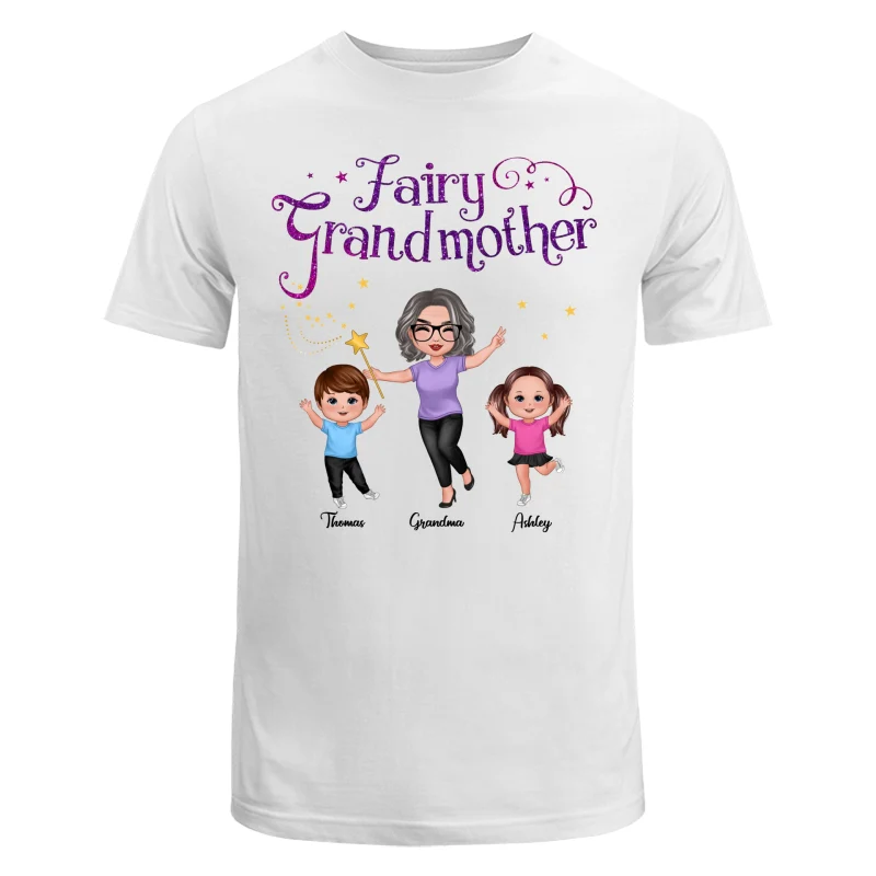 Fairy Grandmother Happy Doll Grandma And Grandkids Personalized Shirt - Image 5