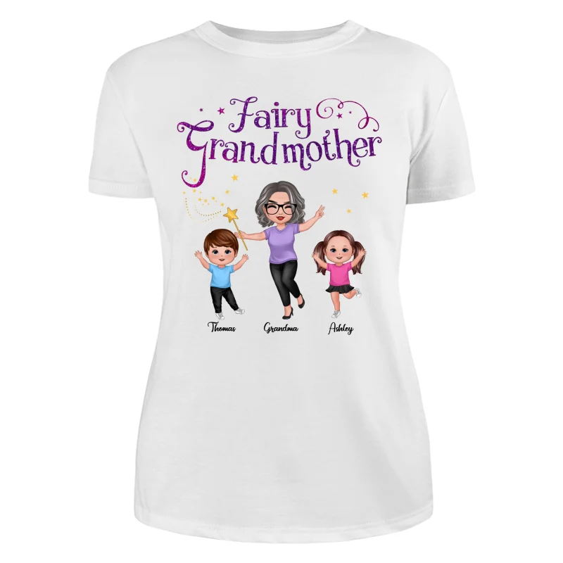 Fairy Grandmother Happy Doll Grandma And Grandkids Personalized Shirt - Image 9