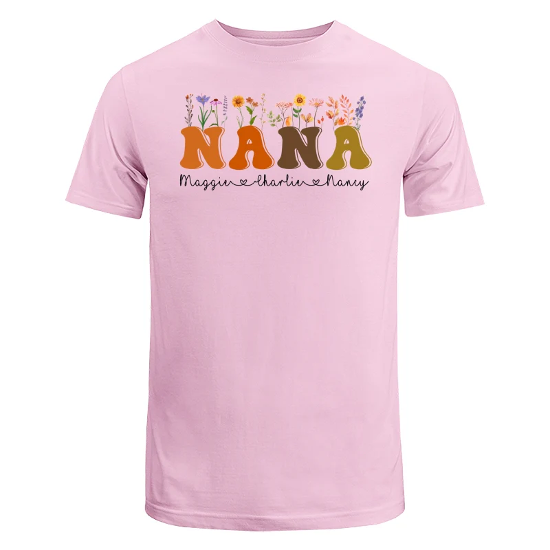 Fall Autumn Flowers Leaves On Text Grandma Mom Personalized Shirt - Image 7