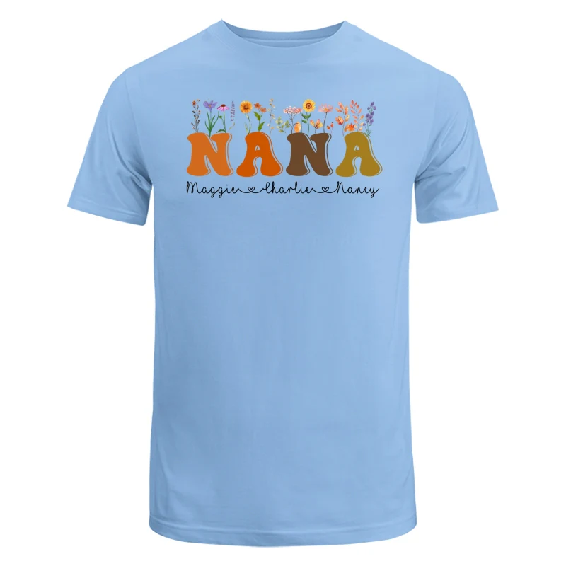 Fall Autumn Flowers Leaves On Text Grandma Mom Personalized Shirt - Image 8