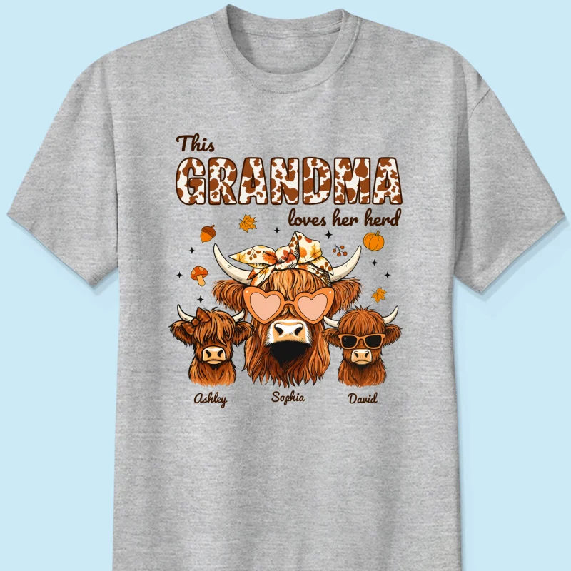 Fall Highland Cow Mom Grandma Personalized Sweatshirt, Cozy Fall Vibe Sweatshirt - Image 15
