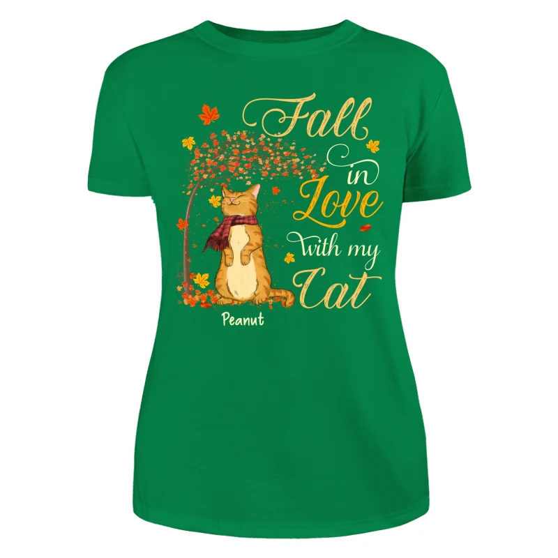 Fall In Love With My Cats Fall Season Personalized Shirt - Image 11
