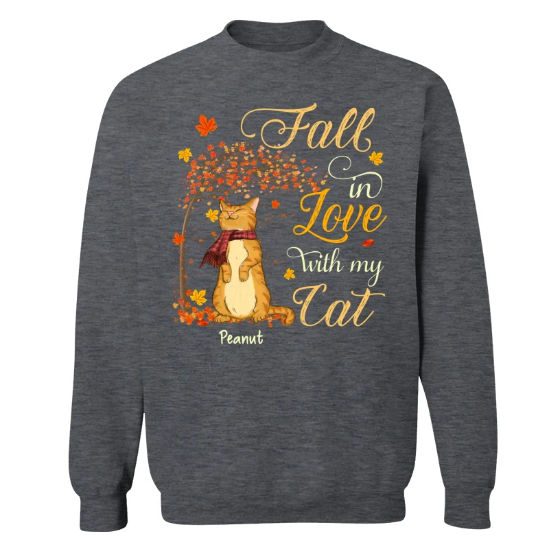 Fall In Love With My Cats Fall Season Personalized Shirt - Image 17