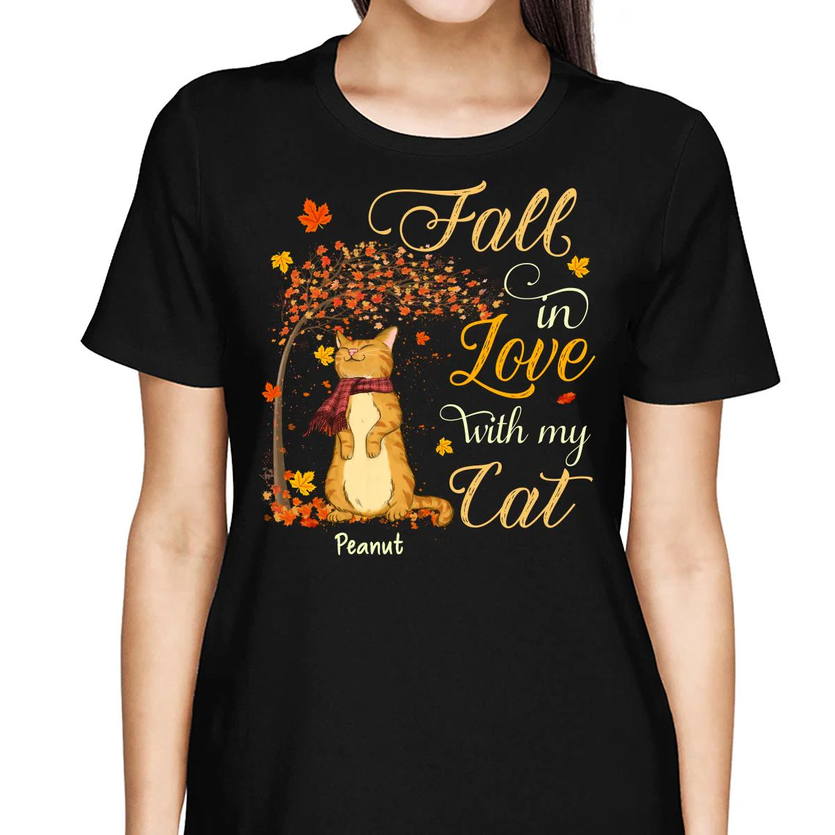 Fall In Love With My Cats Fall Season Personalized Shirt - Image 2