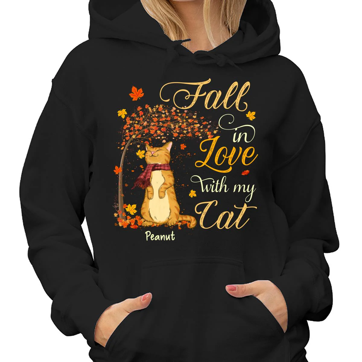 Fall In Love With My Cats Fall Season Personalized Shirt - Image 4