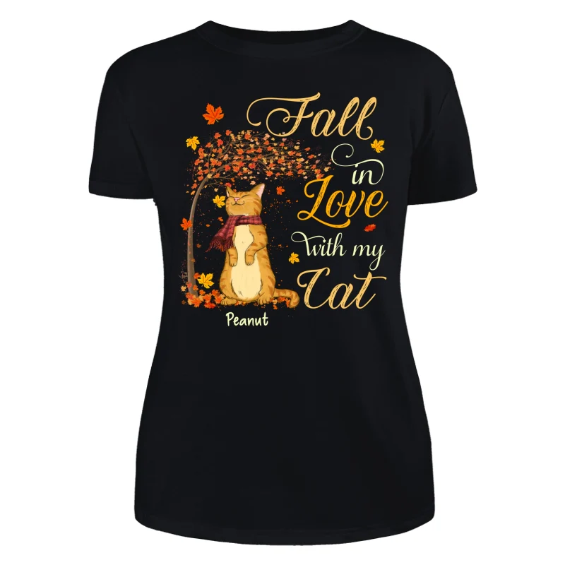 Fall In Love With My Cats Fall Season Personalized Shirt - Image 9