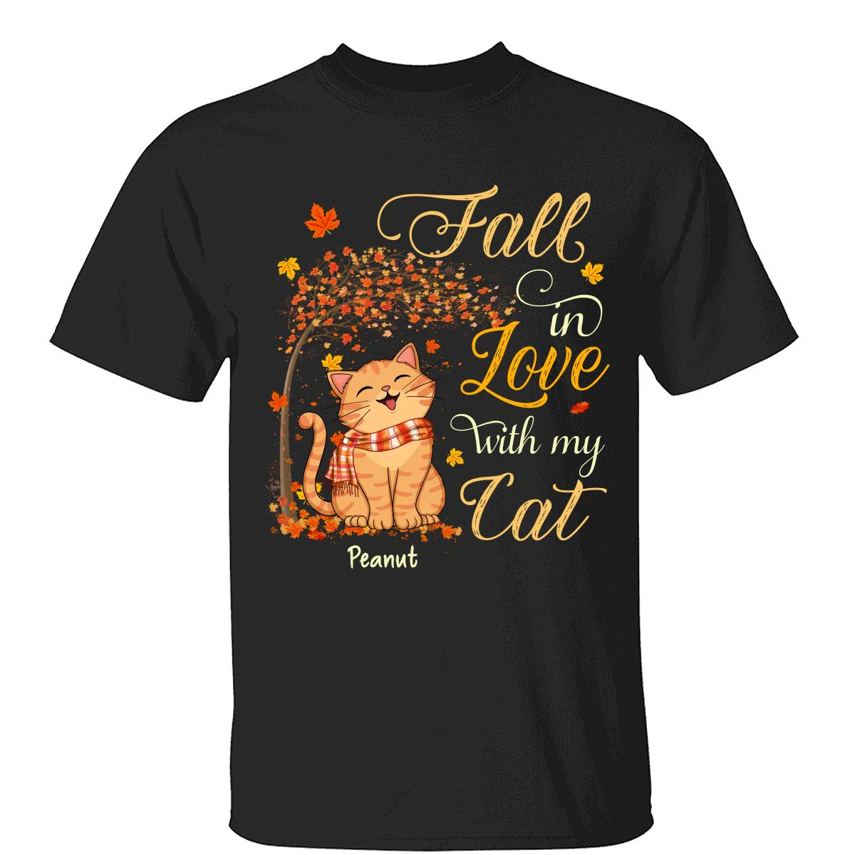 Fall In Love With My Smiling Cats Fall Season Personalized Shirt