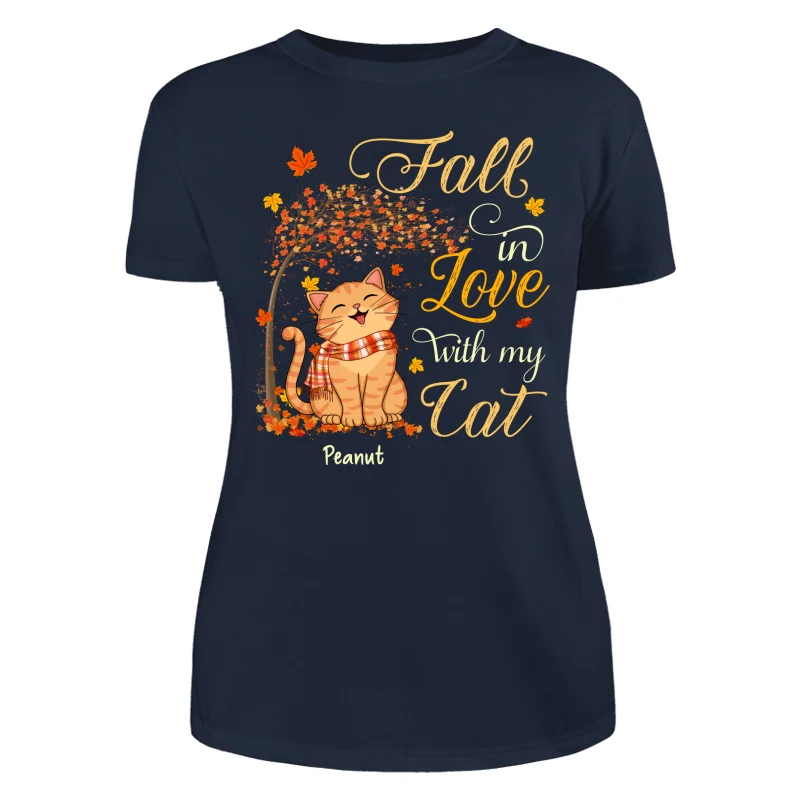 Fall In Love With My Smiling Cats Fall Season Personalized Shirt - Image 11