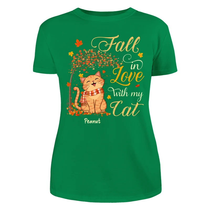 Fall In Love With My Smiling Cats Fall Season Personalized Shirt - Image 13