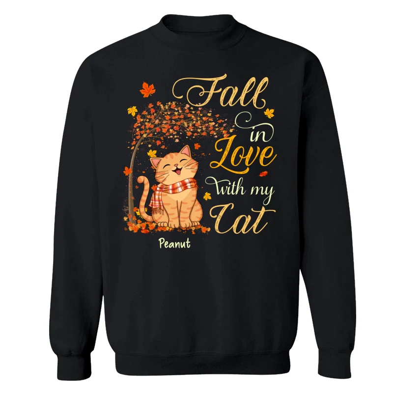 Fall In Love With My Smiling Cats Fall Season Personalized Shirt - Image 19