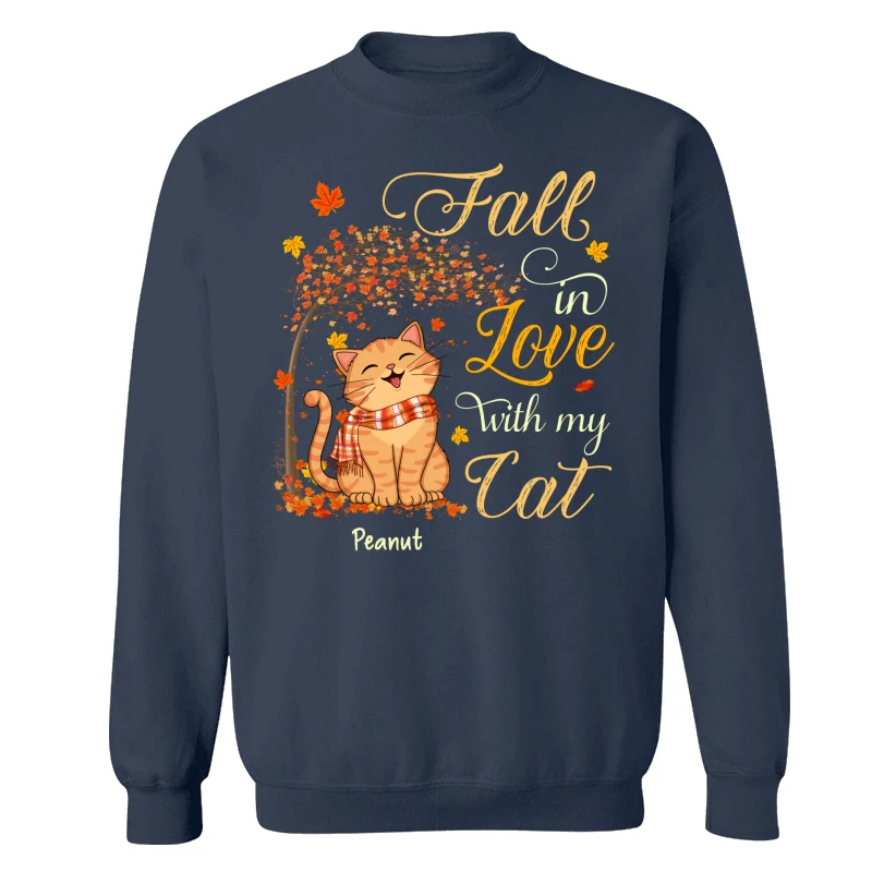 Fall In Love With My Smiling Cats Fall Season Personalized Shirt - Image 20