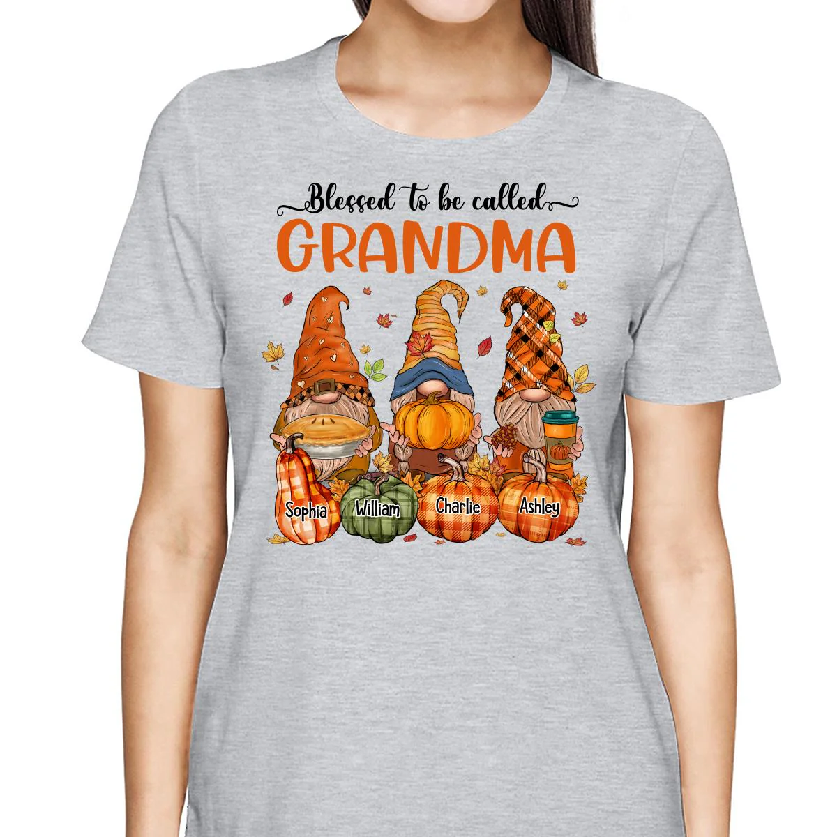 Fall Season Autumn Gnomes Pumpkins Personalized Shirt - Image 2