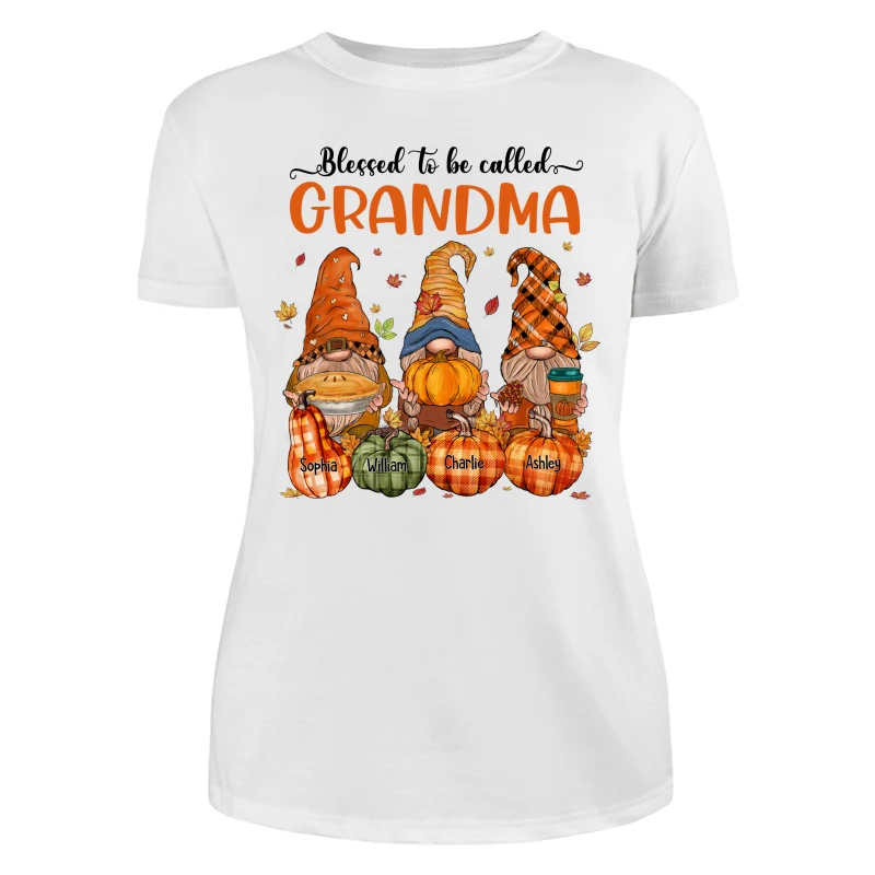 Fall Season Autumn Gnomes Pumpkins Personalized Shirt - Image 9