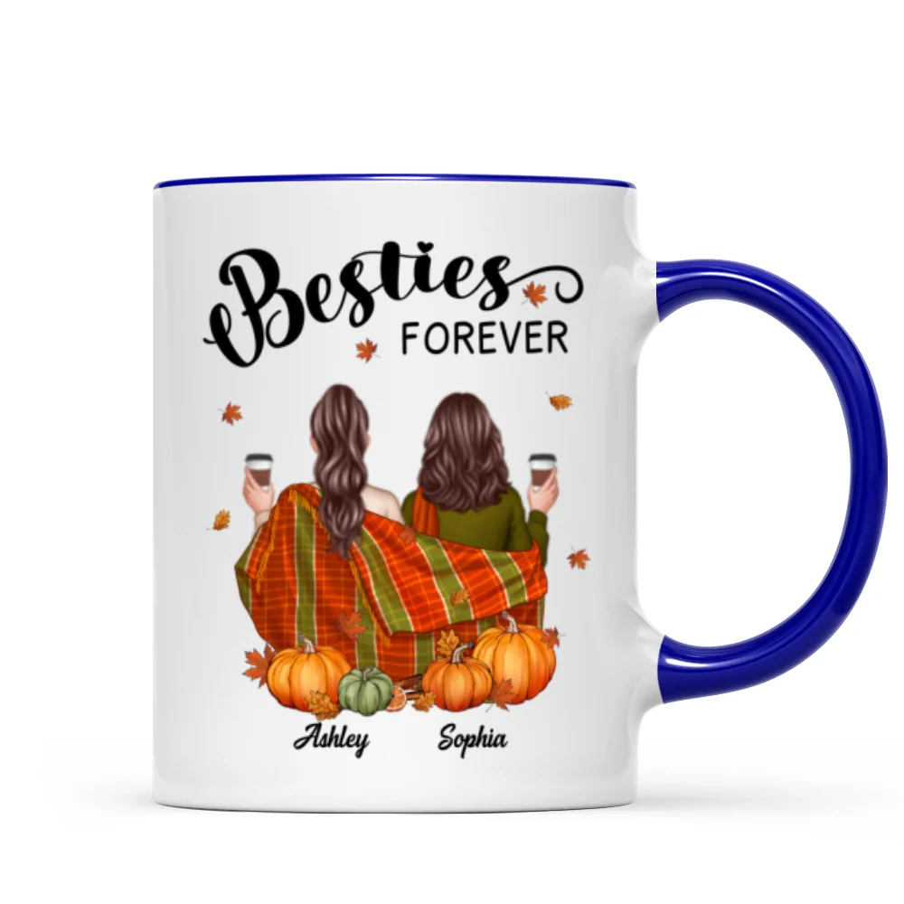 Fall Season Best Friends Sisters With Blanket Personalized Mug - Image 7
