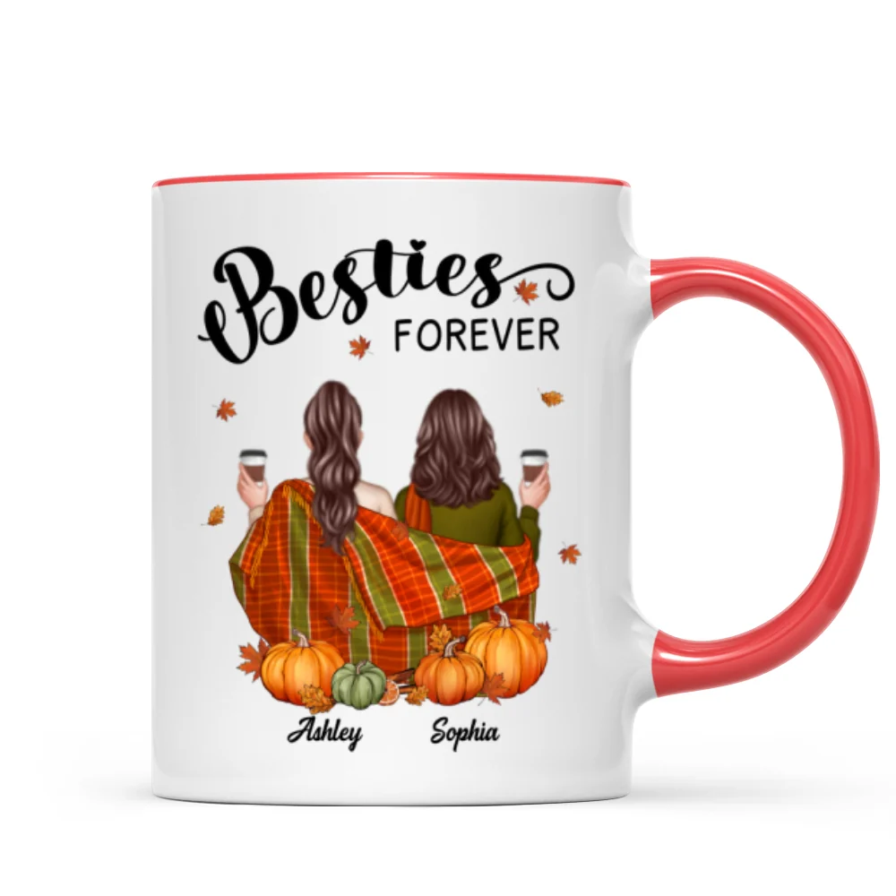 Fall Season Best Friends Sisters With Blanket Personalized Mug - Image 8