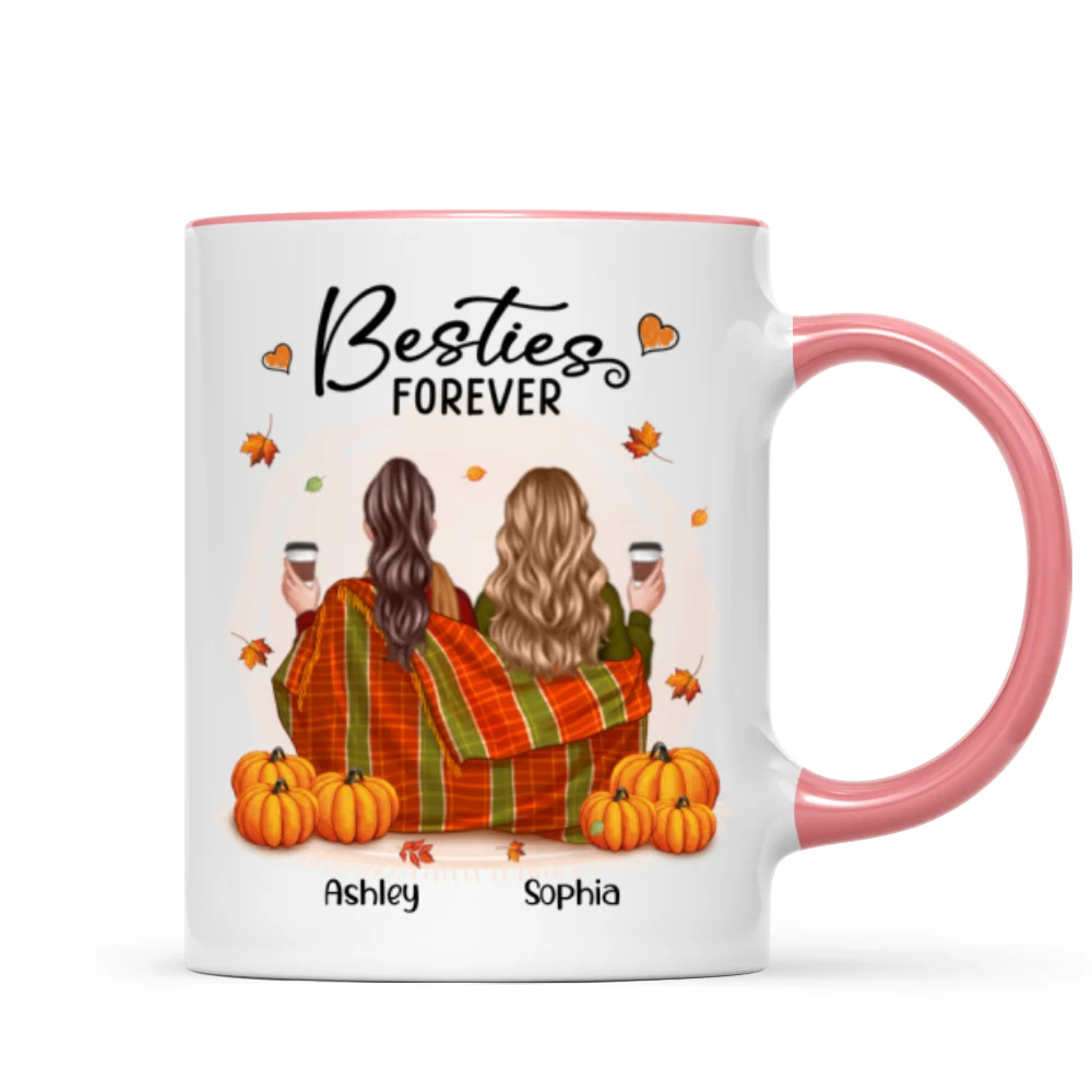 Fall Season Best Friends Sisters With Blanket Pumpkin Patch Personalized Mug - Image 10