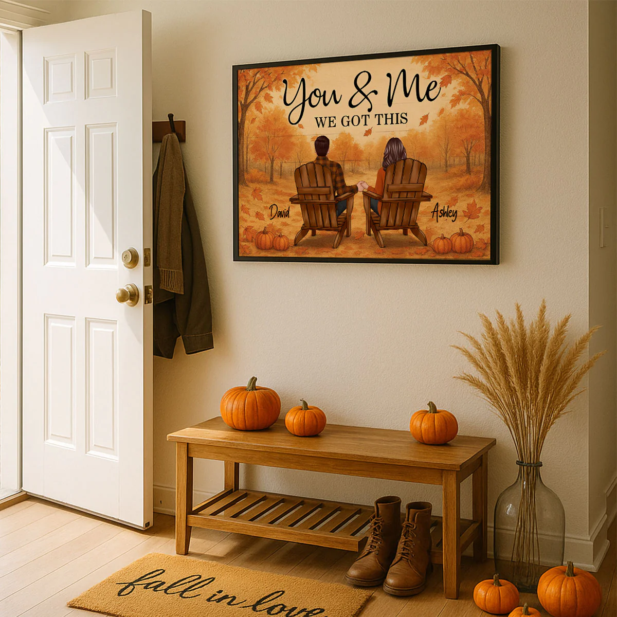 Fall Season Couple Eternal Love Personalized Poster - Image 10