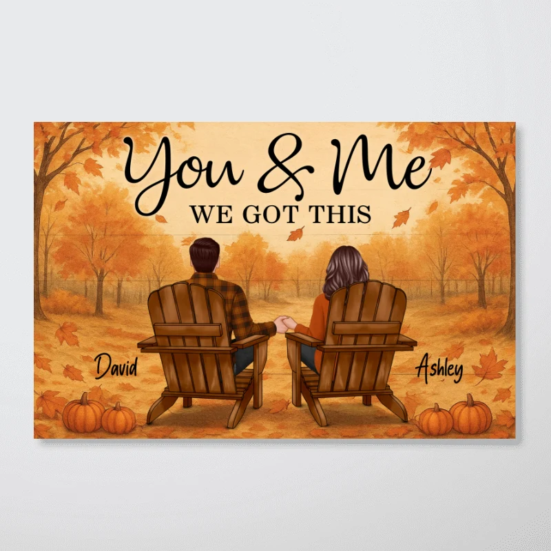Fall Season Couple Eternal Love Personalized Poster - Image 12