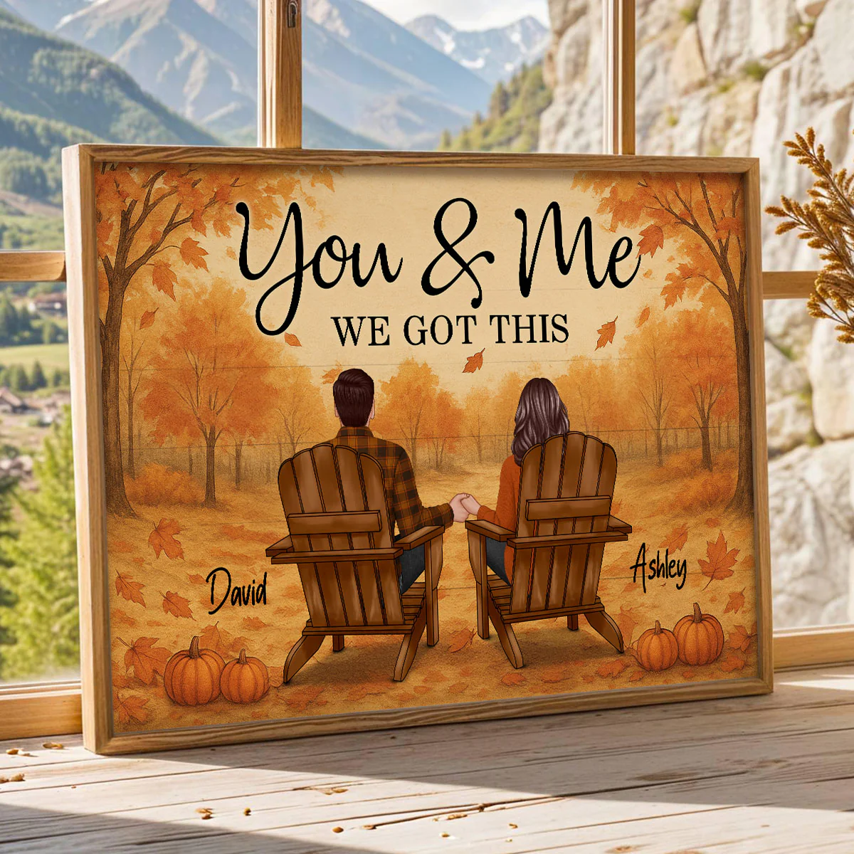 Fall Season Couple Eternal Love Personalized Poster - Image 2