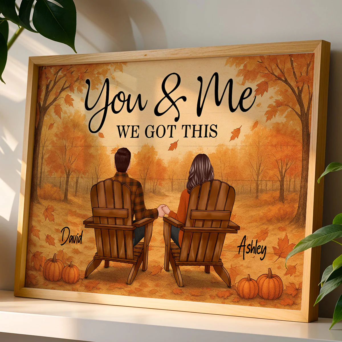 Fall Season Couple Eternal Love Personalized Poster - Image 3