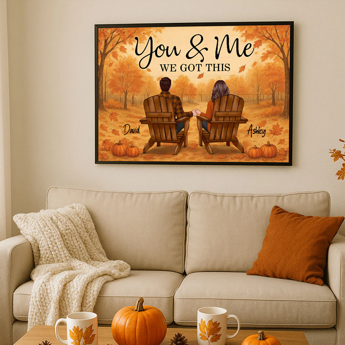 Fall Season Couple Eternal Love Personalized Poster - Image 5
