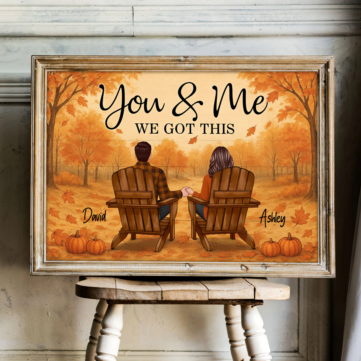 Fall Season Couple Eternal Love Personalized Poster - Image 6