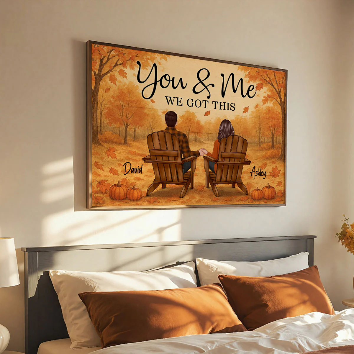 Fall Season Couple Eternal Love Personalized Poster - Image 7