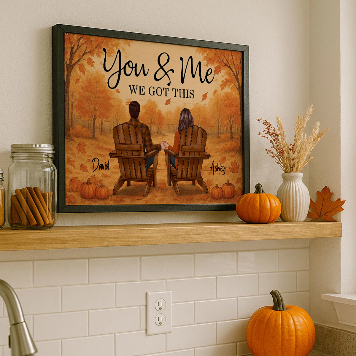 Fall Season Couple Eternal Love Personalized Poster - Image 9