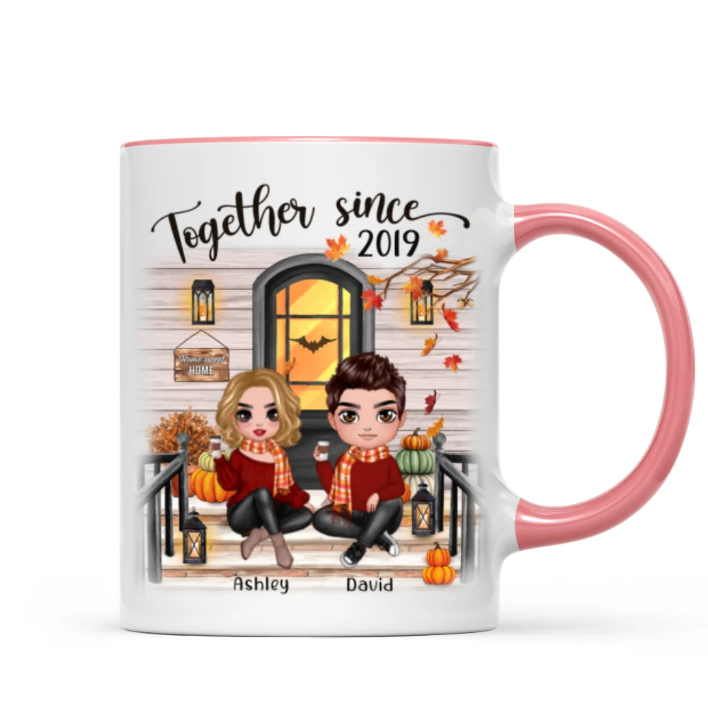 Fall Season Couple Front Porch Personalized Mug - Image 6