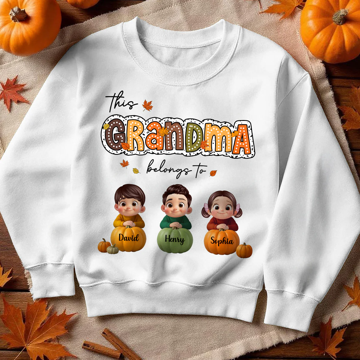 Fall Season Cozy Vibe Grandma Personalized Sweatshirt - Image 2