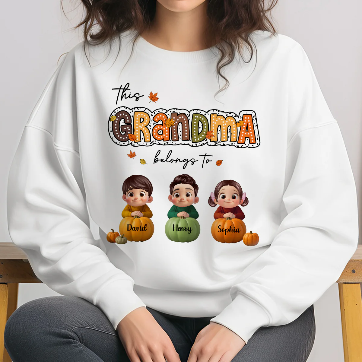 Fall Season Cozy Vibe Grandma Personalized Sweatshirt - Image 6