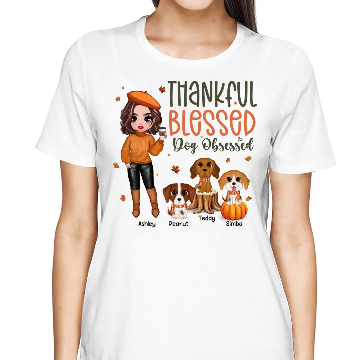 Fall Season Dog Mom Cute Dogs Personalized Shirt - Image 2