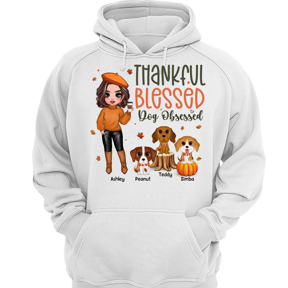 Fall Season Dog Mom Cute Dogs Personalized Shirt - Image 3