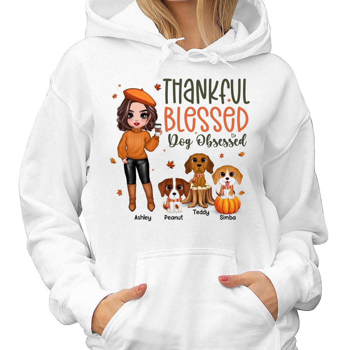 Fall Season Dog Mom Cute Dogs Personalized Shirt - Image 4