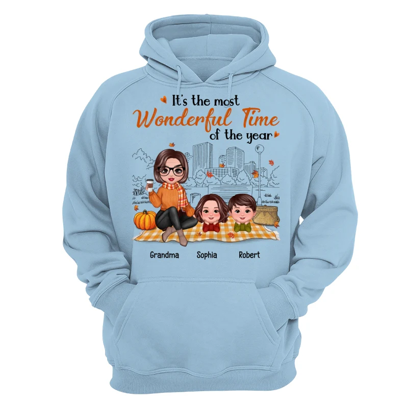 Fall Season Doll Grandma & Grandkids Picnic Personalized Shirt - Image 16