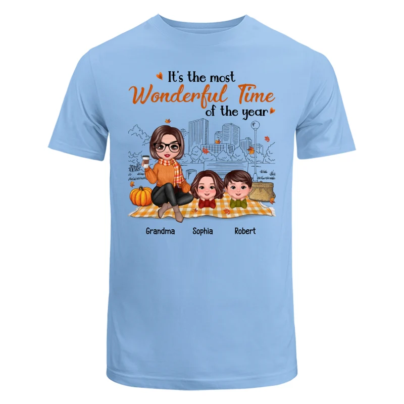 Fall Season Doll Grandma & Grandkids Picnic Personalized Shirt - Image 8