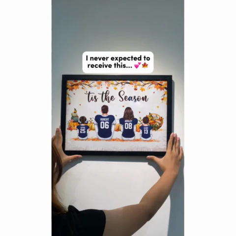 Fall Season Football Family Sitting Personalized Poster, Gift For Husband, Wife, Dad, Mom - Image 2