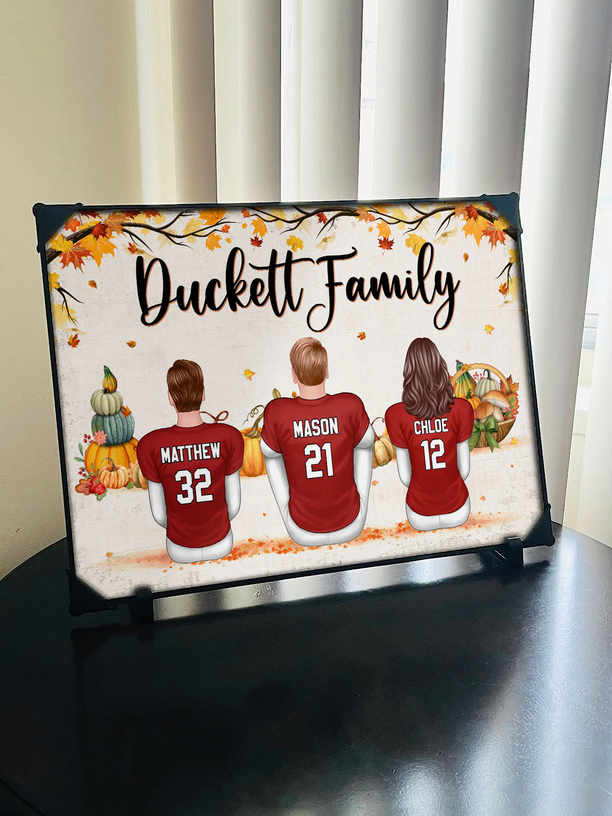 Fall Season Football Family Sitting Personalized Poster, Gift For Husband, Wife, Dad, Mom - Image 8
