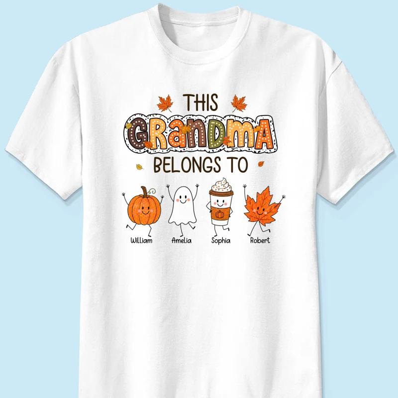 Fall Season Funny Kids This Grandma Belongs To - Personalized Shirt - Gift For Grandmas, Moms - Image 17