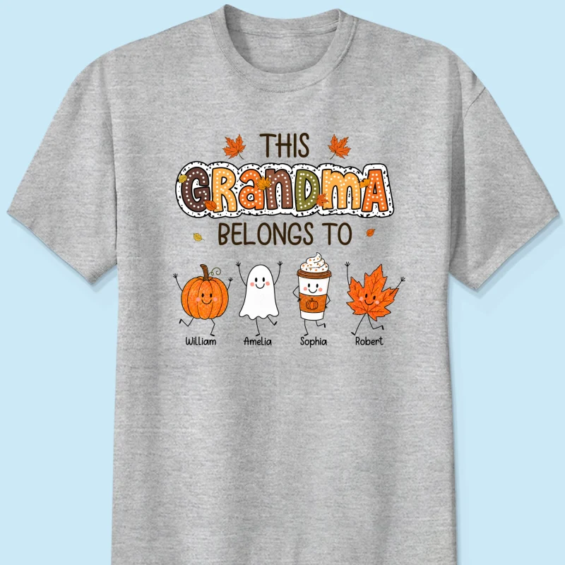 Fall Season Funny Kids This Grandma Belongs To - Personalized Shirt - Gift For Grandmas, Moms - Image 18