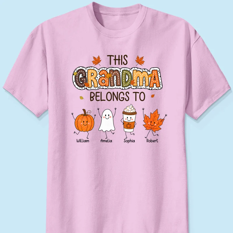 Fall Season Funny Kids This Grandma Belongs To - Personalized Shirt - Gift For Grandmas, Moms - Image 19