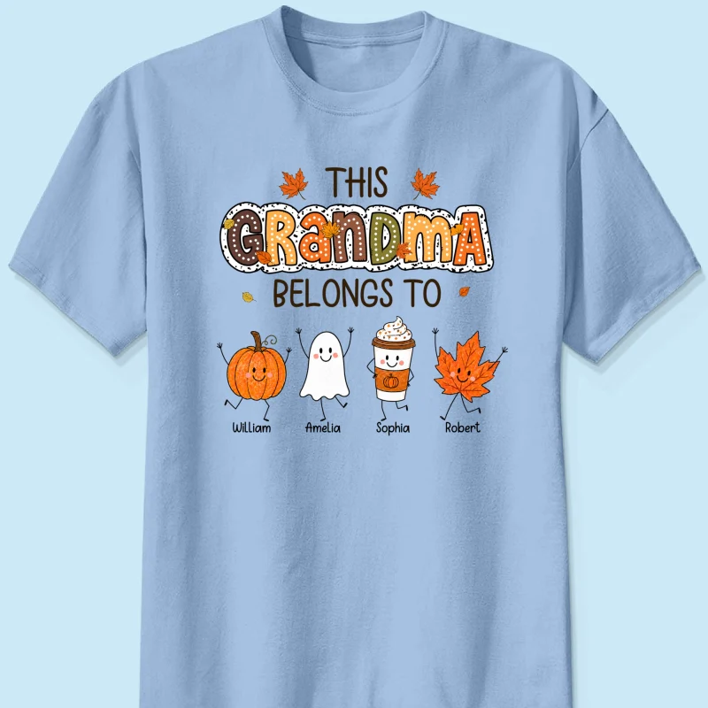 Fall Season Funny Kids This Grandma Belongs To - Personalized Shirt - Gift For Grandmas, Moms - Image 20